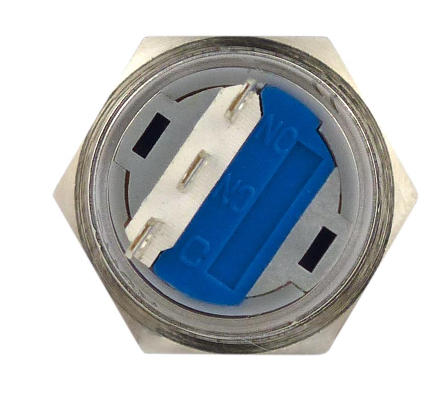 Inter a cle 2 positions / 2 poles d= 19mm 3a / 250vac cosses a souder