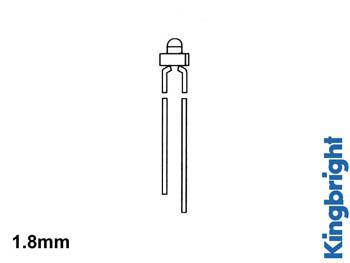 Led standard 1.8mm - rouge diffusant