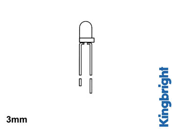 Led standard 3mm - jaune diffusant