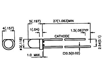 Led clignotante jaune diffusante 3mm