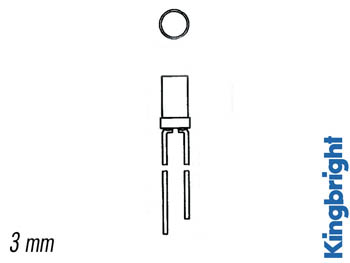 Led a tete plate jaune diffusante 3mm