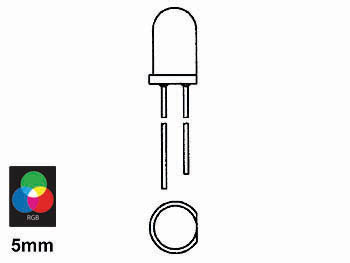 Led 5mm transparent - bleu - 6300mcd 15°