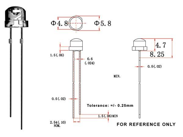 Led 5mm transparent - uv - 30°