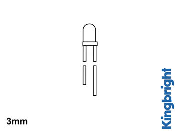 Led standard 3mm - orange diffusant