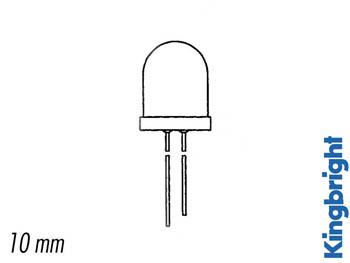 Led superlumineuse orange diffusante 10mm 100mcd