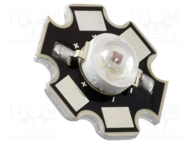 Led de puissance 3w star rouge 800ma 620÷630nm 2.2...2.8v