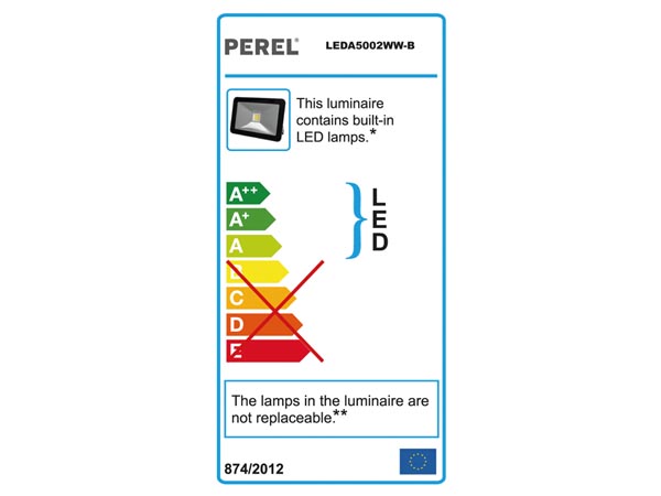Projecteur a led design 20w blanc chaud - noir