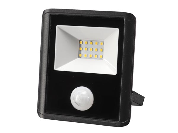 Projecteur led pour l'extérieur - 10 w, blanc neutre - noir - pir