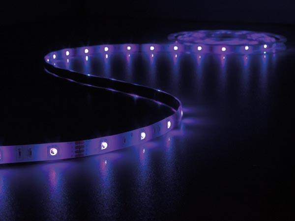 Ensemble de flexible led piloté par musique, contrôleur et alimentation - rvb - 150 led - 5 m - 12 vcc