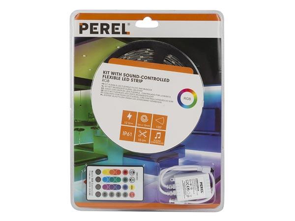 Ensemble de flexible led piloté par musique, contrôleur et alimentation - rvb - 150 led - 5 m - 12 vcc