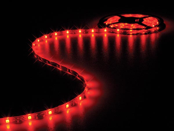 Flexible led - rouge - 150 led - 5m x 10mm - 12v 36w 180lm/m