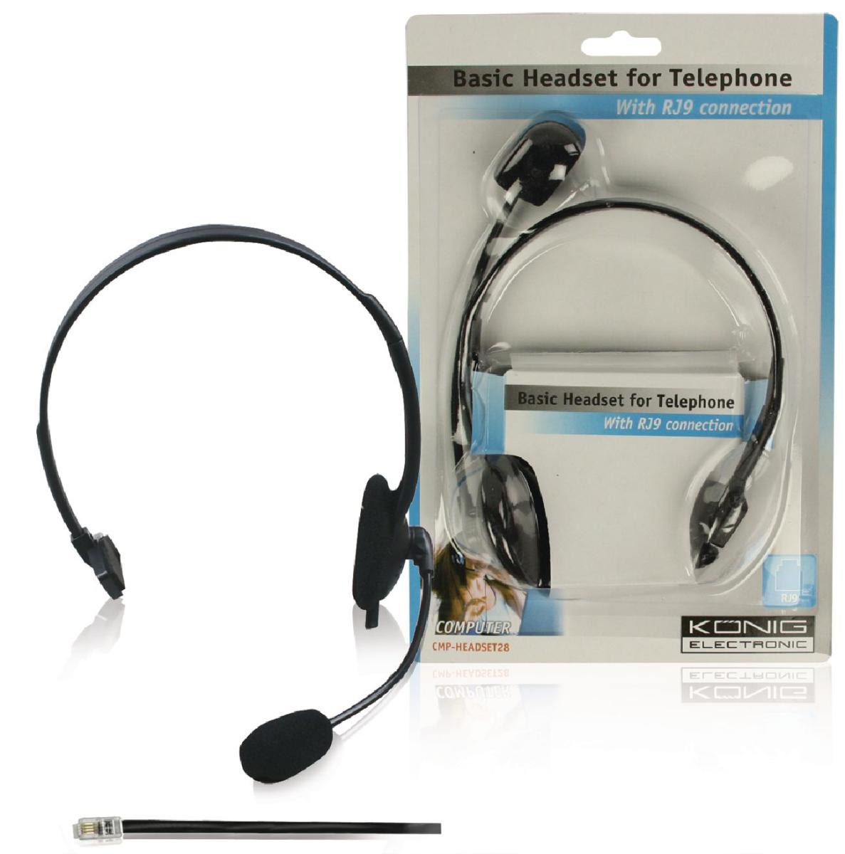 Micro casque multimédia mono connecteur rj11 pour téléphonie fréquence: 20 à 20000hz