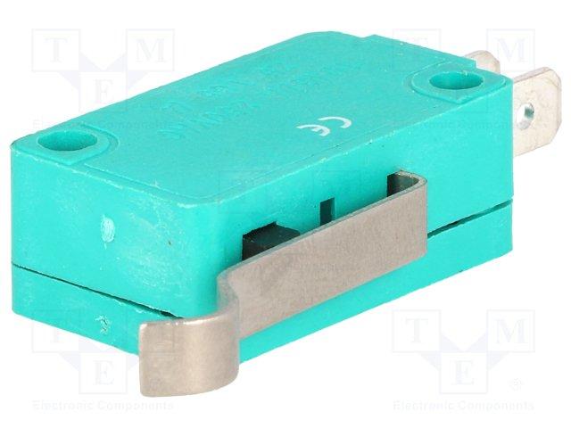 Micro switch à levier crosse 1 rt 10a 250v 28 x 16 x 10mm