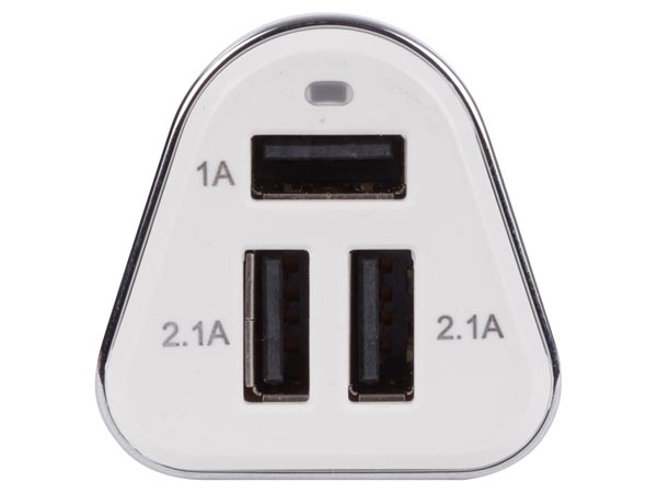 Chargeur de voiture avec 3 ports usb (5 vcc - 4.2 a) - 21 w max.