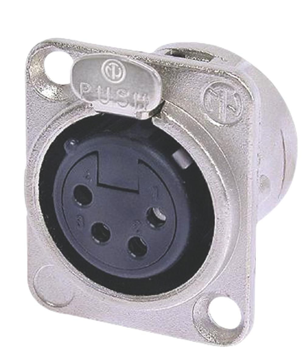 Neutrik - embase xlr, 4 points femelle, argente, nickele type d