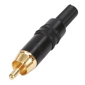 Connecteur rca male bague noire rean neutrik