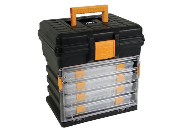 E44-Boite a outils + 4 x boites de rangement dim : 340 x 272 x 341 mm à  46,50 € (Plastique)