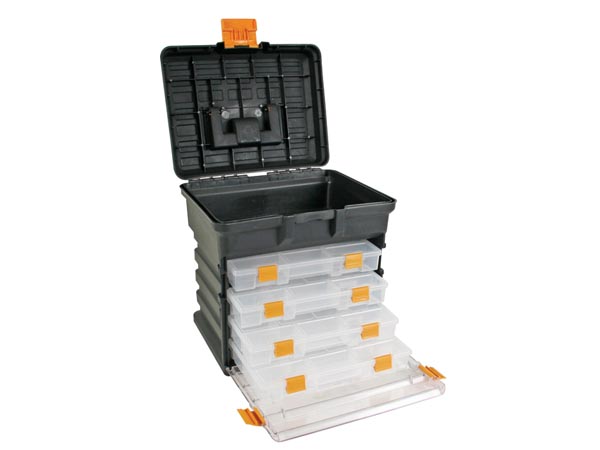 HDG Boîte à outils en plastique de 48,2 cm (19 po) avec loquets en  plastique et plateau am