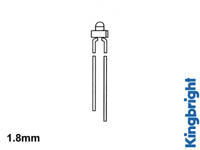 Led; rouge; 1,8mm; 8÷15mcd; 70°; front: convexe; 2÷2,5vdc; 3,3x2,4mm