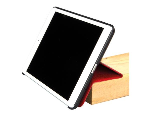 étui avec couverture intelligente et sangle élastique pour apple ipad mini - similcuir rouge
