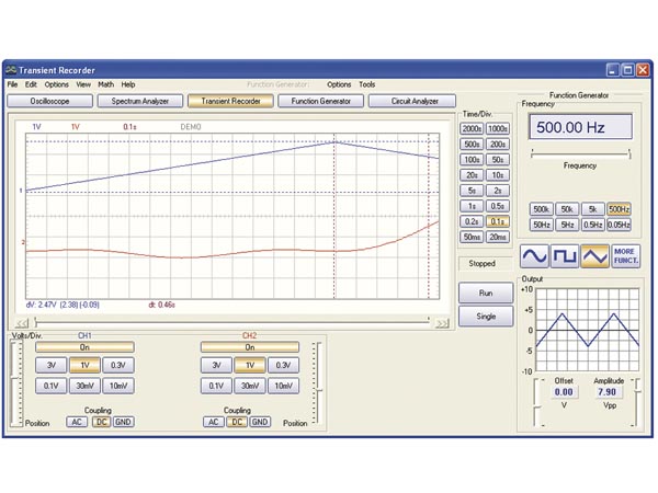 Oscilloscope à 2 canaux pour pc avec connexion usb et générateur