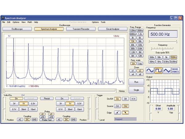 Oscilloscope à 2 canaux pour pc avec connexion usb et générateur