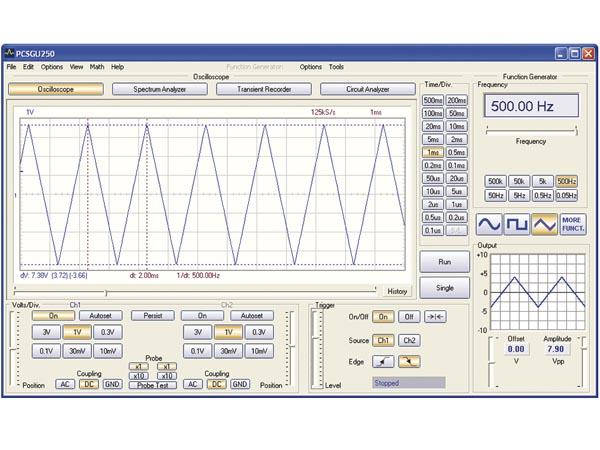 Oscilloscope à 2 canaux pour pc avec connexion usb et générateur