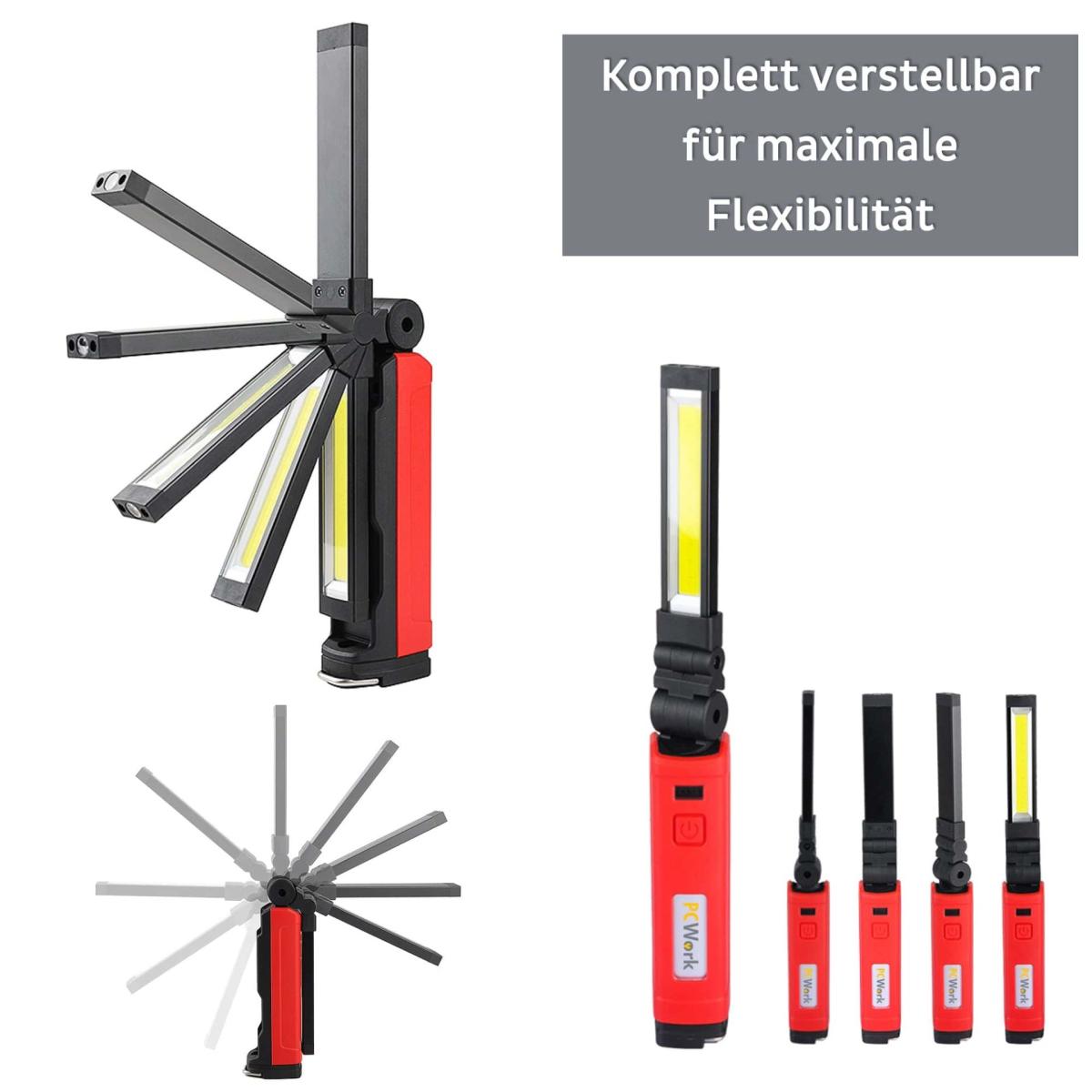 Lampe de travail led 600 lm avec batterie rechargeable et fonction powerbank