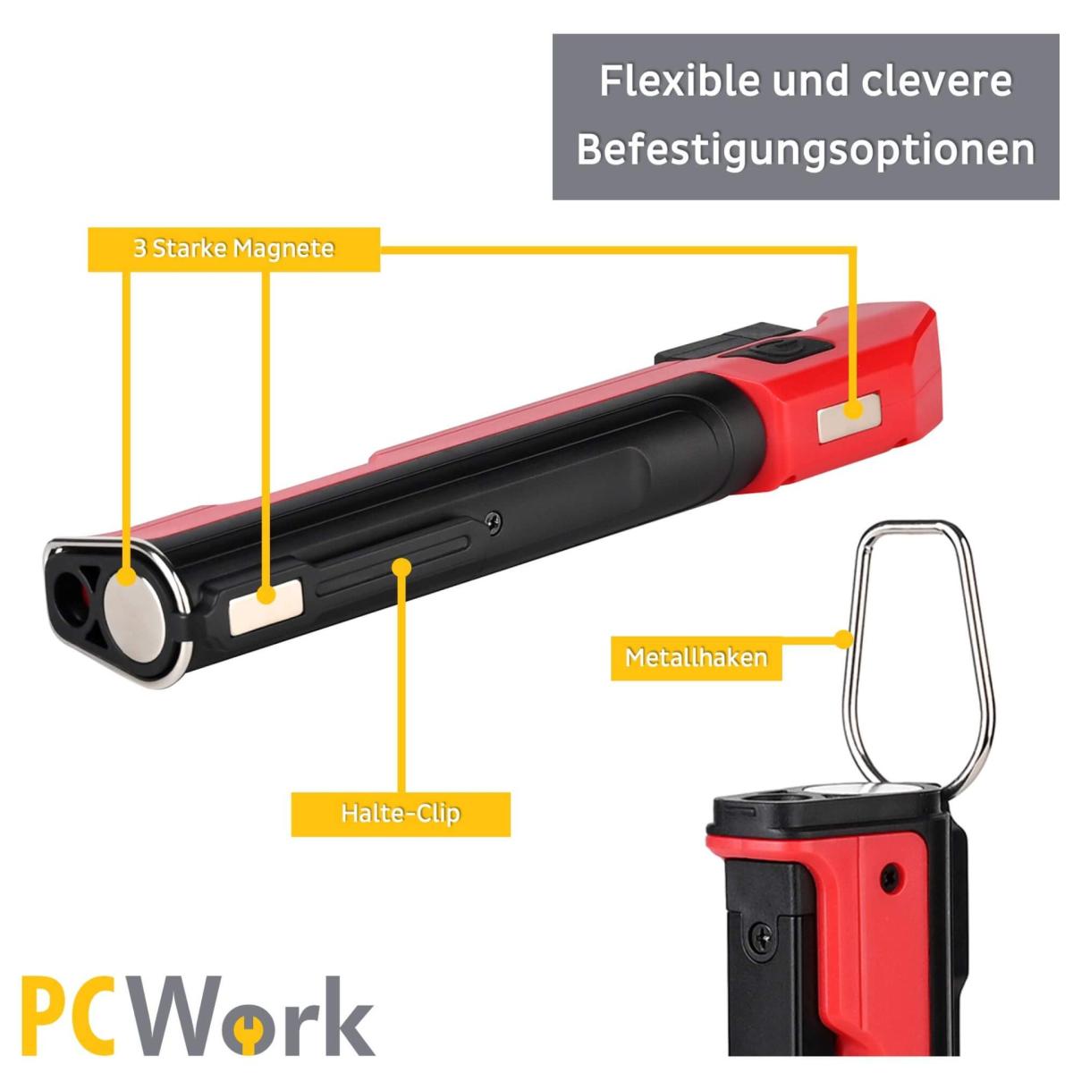 Lampe de travail led extra-plate 500 lm, batterie rechargeable