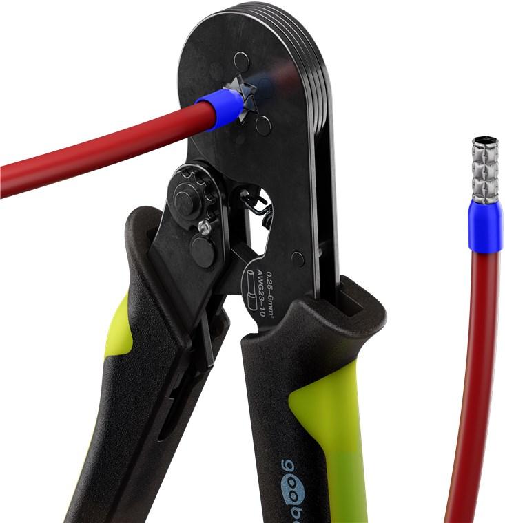 Pince à sertir hexagonale pour embouts divers (0,25mm² à 6mm²)