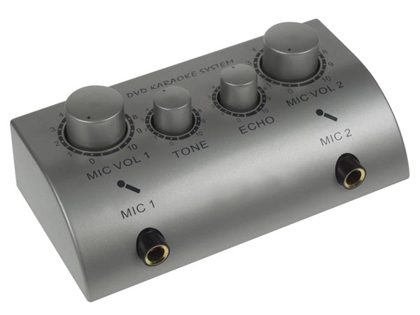 Mini table de mixage special karaoke 2 x entrees micros + echo + 1 x entree video