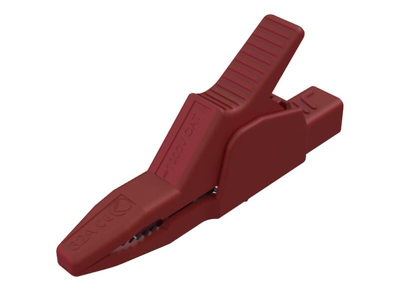 Pince croco cat3  1000v/ 34a rouge ak2 b 2540 hirschmann