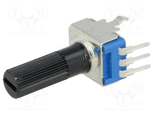 Potentiomètre axial monotour 100k? 125mw ±20% tht vertical 6mm carbone