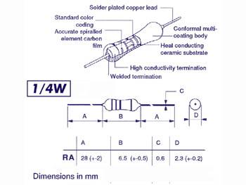 Resistor 1/4w 4m7 lot de 10 pieces