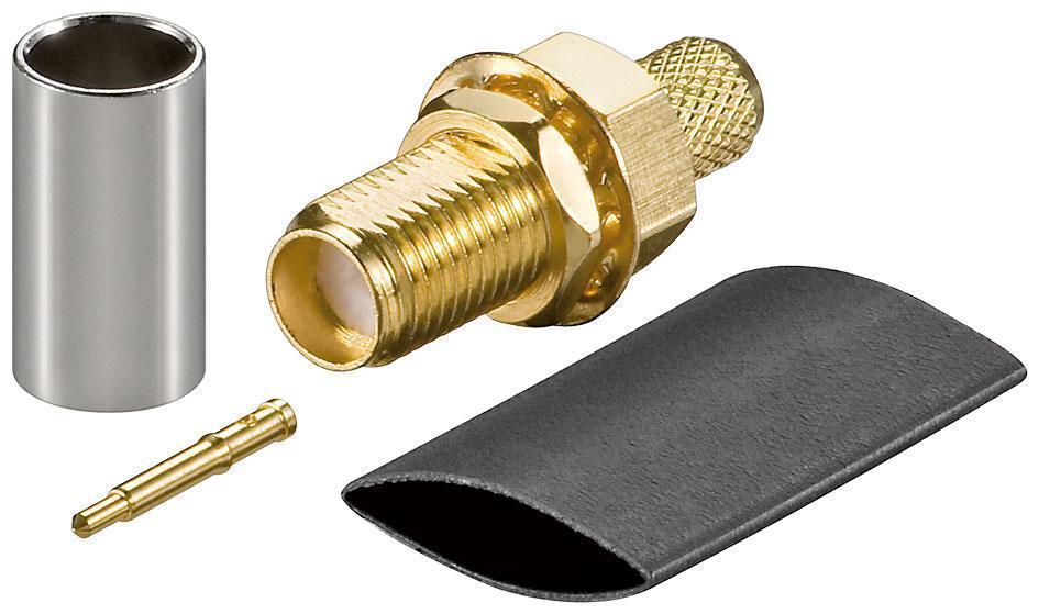 Fiche rp-sma femelle a sertir pour cable rg58
