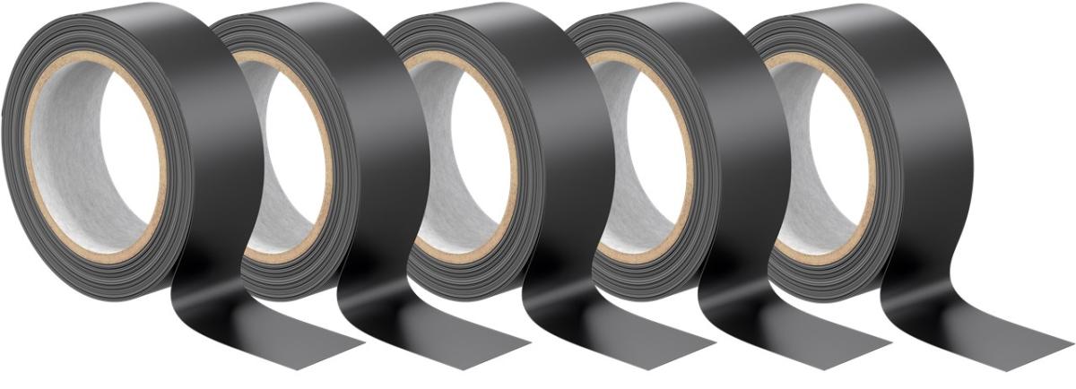 Lot de 5 ruban adhésif électrique isolant / 19mm x 10m / noir