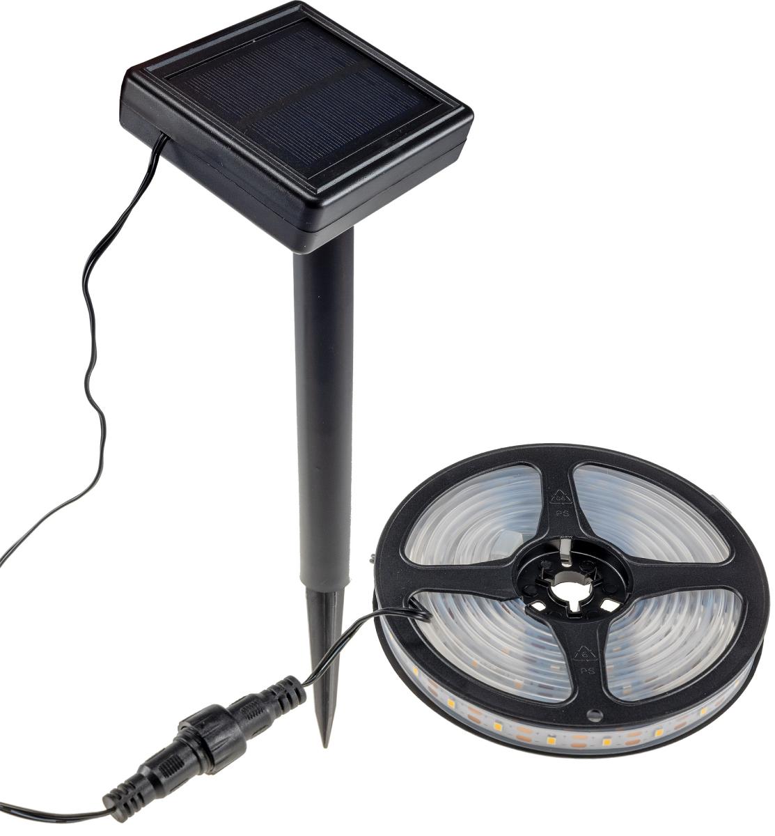 Ruban led solaire blanc chaud 3000k  ip44 avec détecteur crépusculaire l=3m