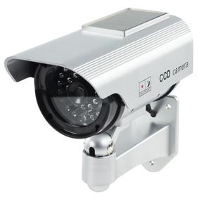 Camera factice exterieure avec panneau solaire et led clignotante