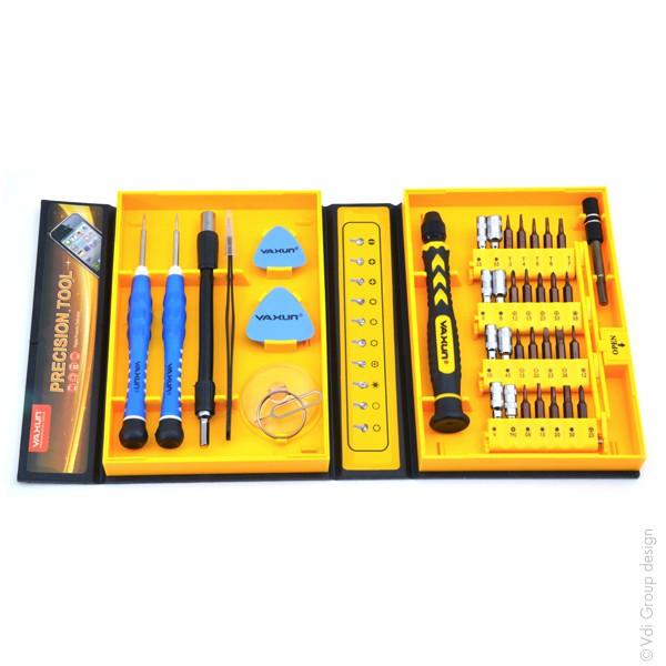Assortiment d'outils 38 pièces pour appareils multimédia (smartphone, tablette, appareil photo...)