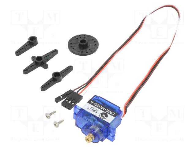 Servomoteur 4,8÷6vdc / analogique / mecanisme métal / 180°/ jr connector / divers axe
