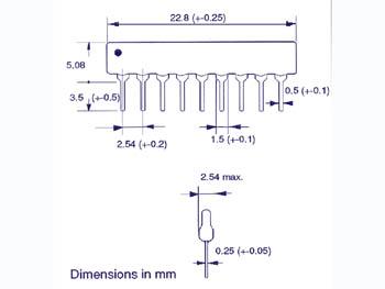 Reseau de 8 resistances o.125w + 1 commun 15 kohms tolerance 5%