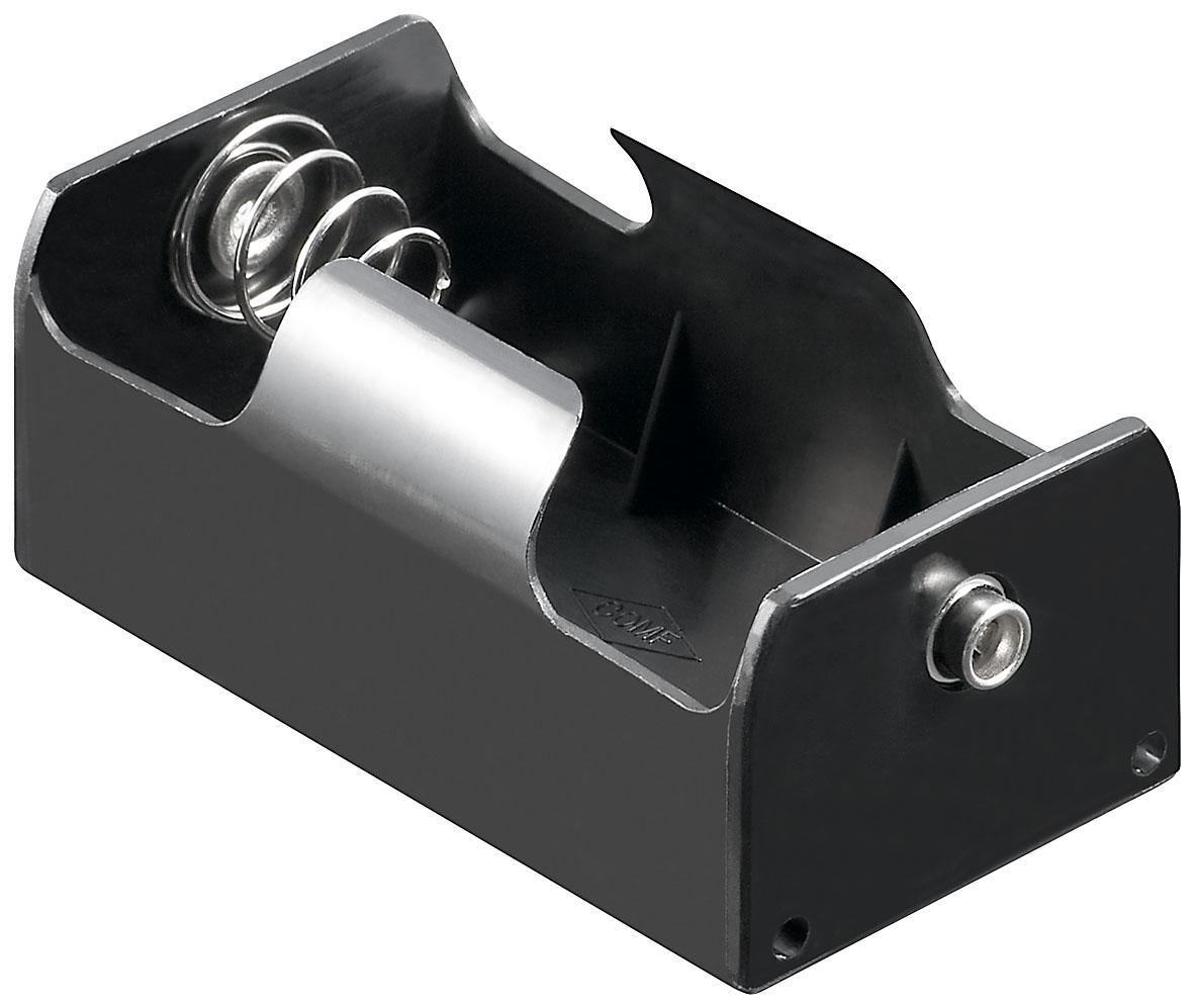 Coupleur de 1 x pile d (r20) sortie contact a pression 69x23.5x27.5mm