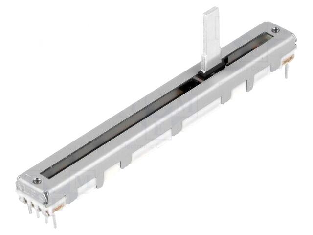 Potentiomètre rectiligne logarithmique stéréo 2x20k / course de 60mm / alps