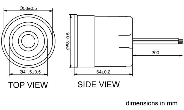 Buzzer piezo 12vcc / 200ma / 115db - look sirene