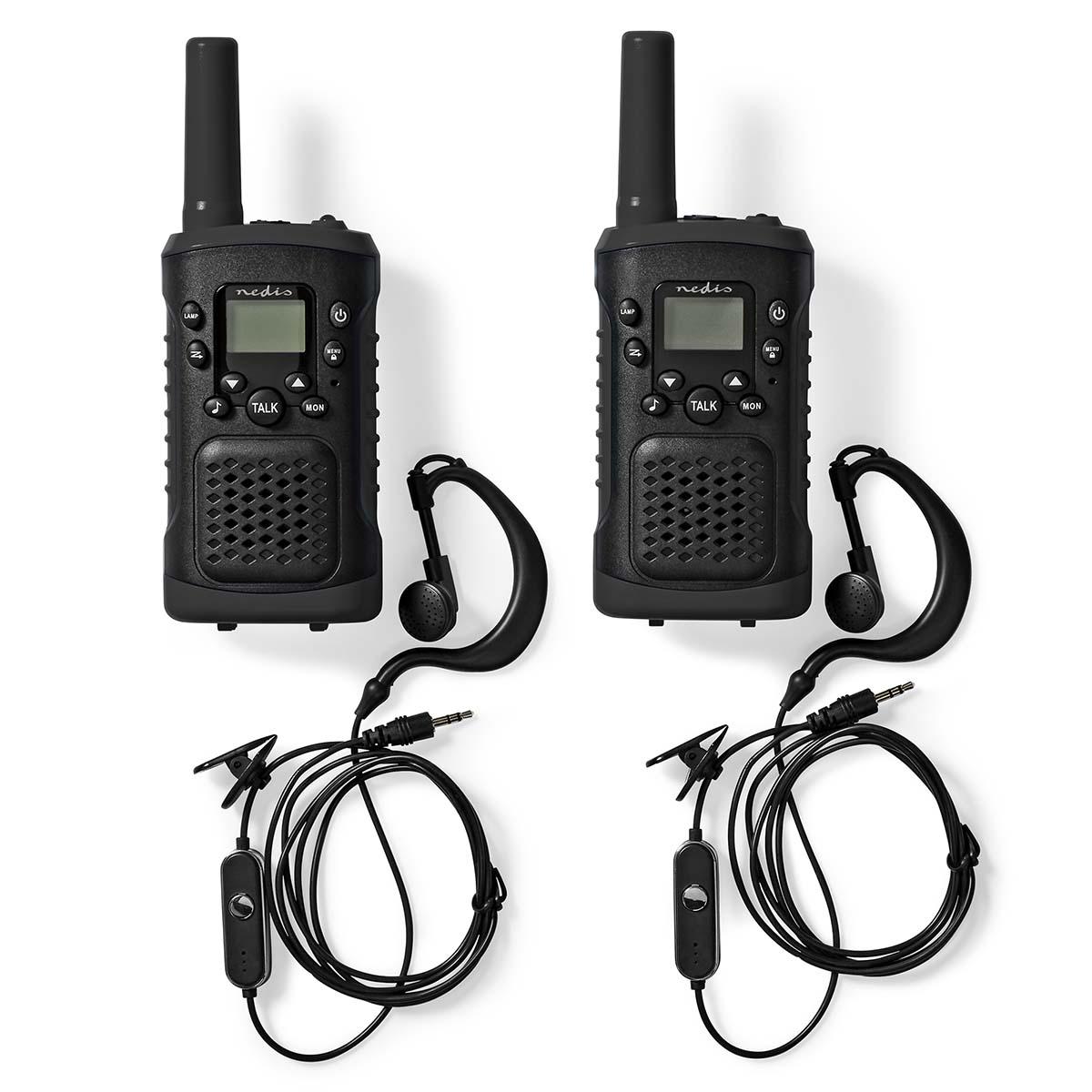 2 combinés | jusqu'à 6 km | canaux de fréquence: 8 | ptt / vox | jusqu'à 3 heures | sortie casque | 2 casques | noir