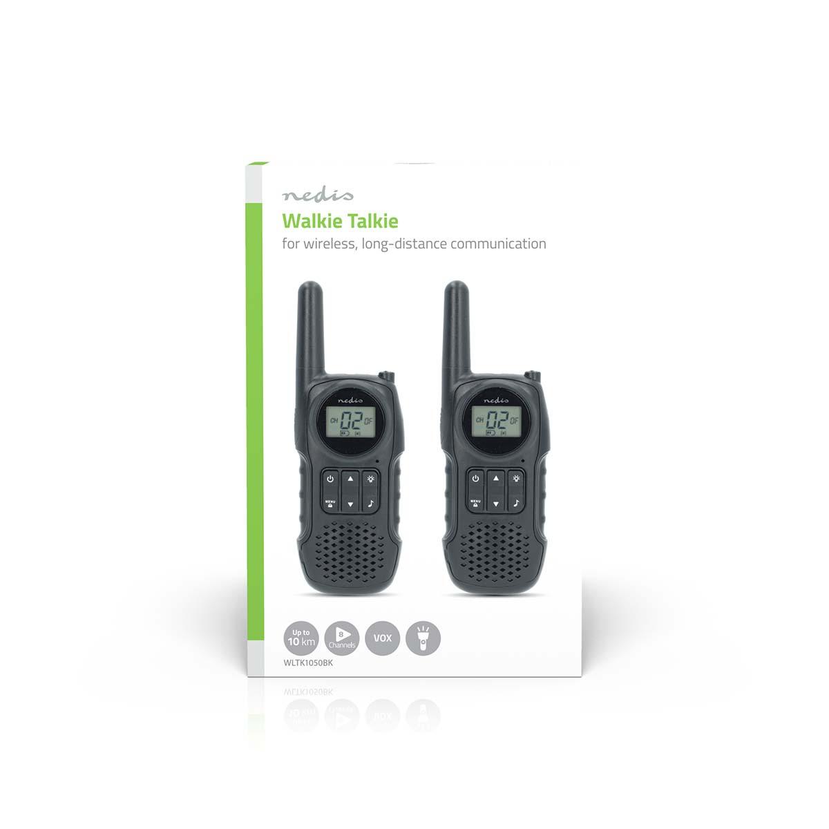 2 combinés | jusqu'à 10 km | canaux de fréquence: 8 | ptt / vox | jusqu'à 3 heures | sortie casque | noir