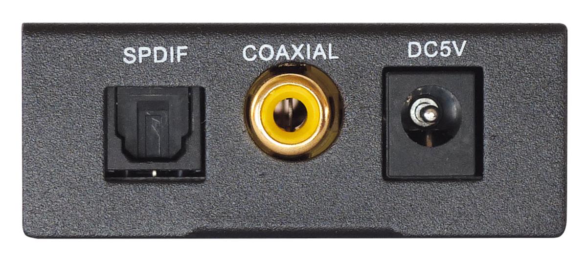 Convertisseur DAC GENERIQUE Convertisseur audio numérique noir jack 3. 5mm  fiber optique coaxiale à analogique aux rca l / r spdif