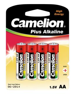 Piles cylindrique alcaline 1.5v aa (r06)  blister de 4 pièces
