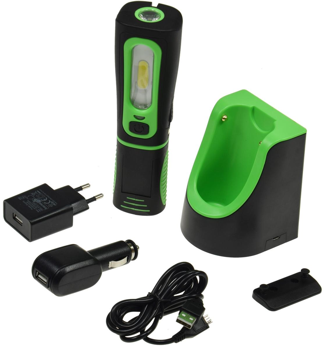 E44-Lampe de poche à led avec chargeur de batterie, support magnétique, 3w,  250lm, ip44 à 39,00 €
