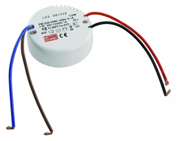 E44-Alimentation led a tension constante 230v / 12v/ 1a / 12w d=55mm h=23mm  à 9,90 €